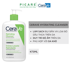 Sữa Rửa Mặt Dành Cho Da Khô CeraVe Hydrating Facial Cleanser 473ml