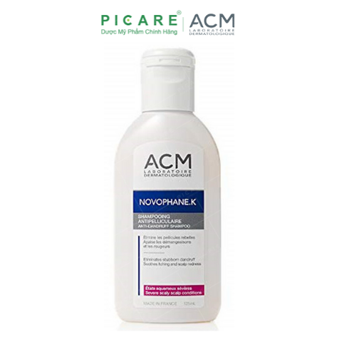 Dầu Gội Giảm Gàu Mảng Và Giảm Ngứa Da Đầu ACM Novophane K Shampoo 125ml