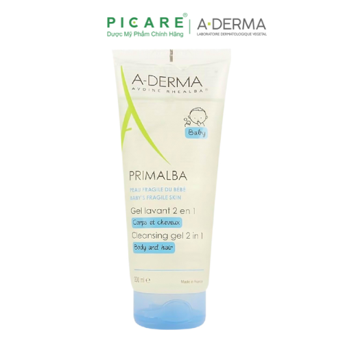 Sữa Tắm Gội Dịu Nhẹ Dành Cho Em Bé A-Derma Primalba Cleansing Gel 2in1 200ml