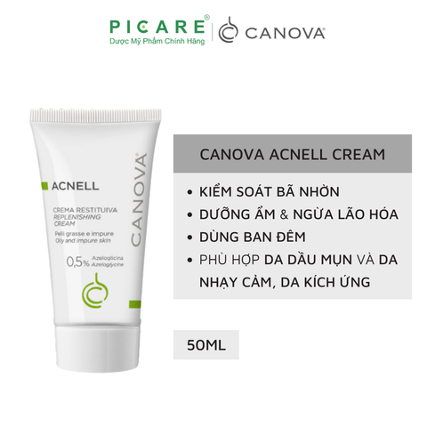 Kem Ngừa Mụn Ban Đêm Dành Cho Da Mụn Kích Ứng Canova Acnell  - Replenishing Cream 50ml