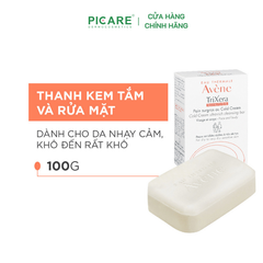 Thanh Kem Rửa Mặt Và Tắm Cho Da Khô, Nhạy Cảm Avène Cold Cream Cleansing Bar 100g