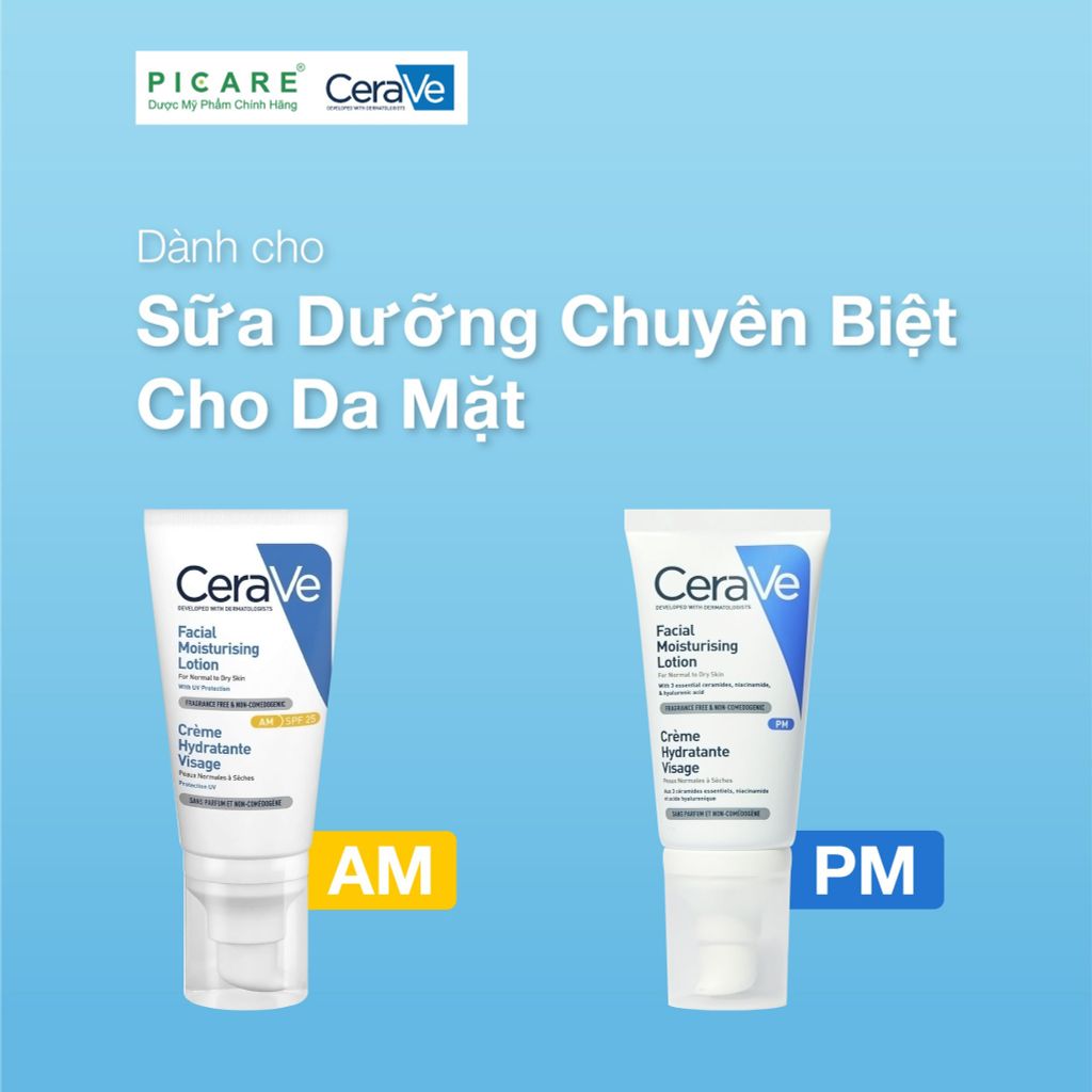 Sữa Dưỡng Ẩm Chuyên Biệt Chống Nắng Ban Ngày CeraVe Facial Moisturising Lotion AM SPF25 52ml