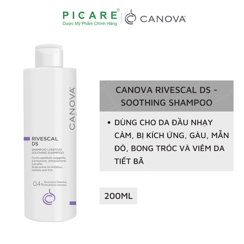 Dầu Gội Canova Làm Dịu Da Ngừa Tiết Bã Nhờn Dành Cho Da Gàu Kích Ứng Rivescal DS Soothing ShampooI 200ml