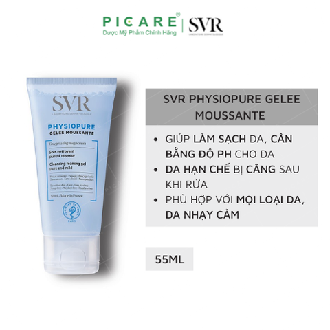 Sữa Rửa Mặt SVR Dạng Gel Dành Cho Da Nhạy Cảm Physiopure Gelée Moussante 55ml