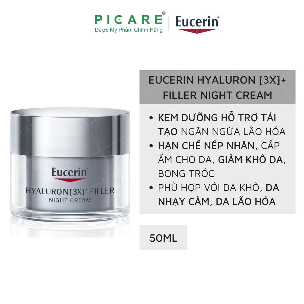 Kem Ngăn Ngừa Lão Hóa Ban Đêm Eucerin Hyaluron – Filler Night Cream – 63486