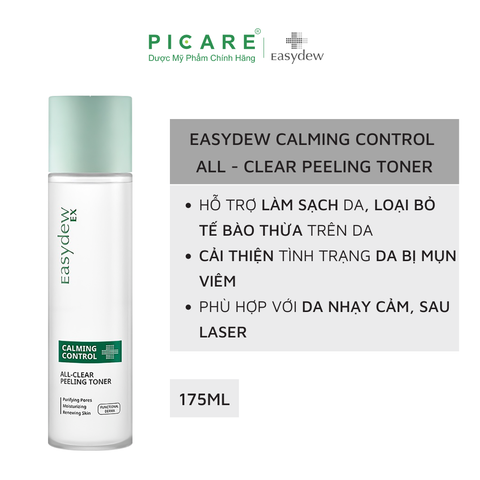 Nước Cân Bằng Kiểm Soát Nhờn Làm Sạch Lỗ Chân Lông Easydew Ex Calming Control All - Clear Peeling Toner 175ml