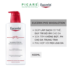 Sữa Tắm Và Rửa Mặt Dành Cho Da Nhạy Cảm Eucerin Washlotion pH5 400ml – 63073