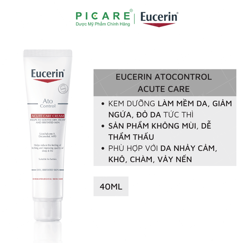 Kem Dưỡng Giảm Ngứa, Đỏ Da Eucerin Ato Control Acute Care 40ml – 63174