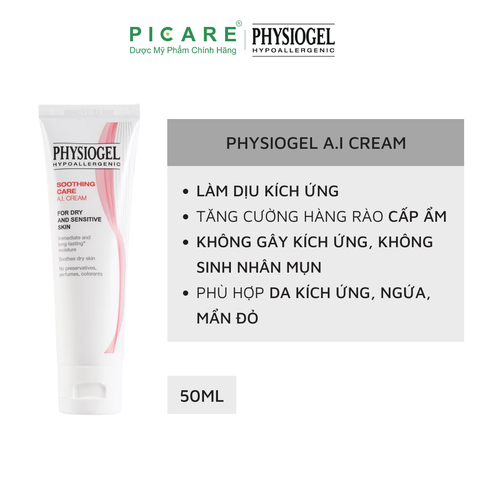 Kem Dưỡng Ẩm Dành Cho Da Khô, Da Nhạy Cảm Physiogel Hypoallergenic Soothing Care A.I. Cream 50ml