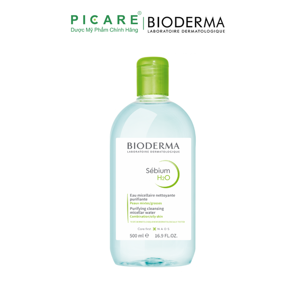 Nước Tẩy Trang Và Làm Sạch Cho Da Hỗn Hợp, Da Dầu Đến Da Mụn Bioderma Sebium H2O 500ml