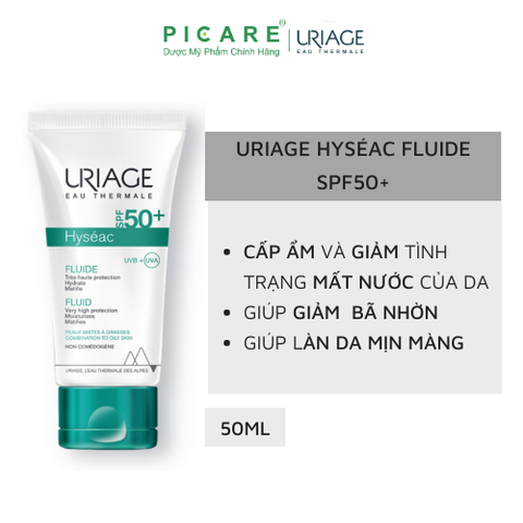 Kem Chống Nắng Dành Cho Da Dầu, Da Mụn Uriage Hyséac Fluide SPF 50+ 50ml