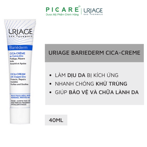 Kem Dưỡng Cho Da Kích Ứng Uriage Bariederm Cica Creme 40ml