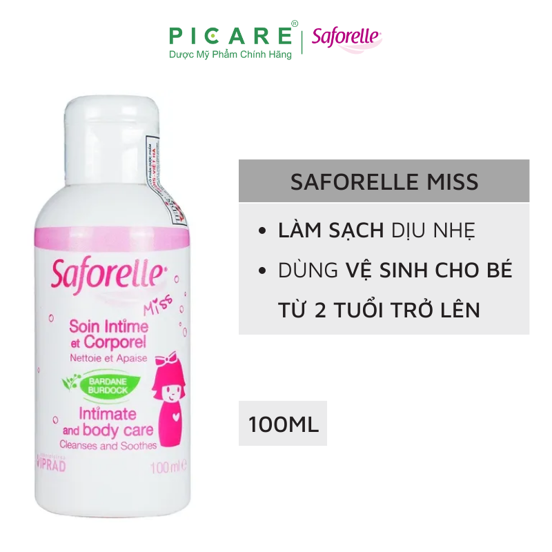 Dung Dịch Vệ Sinh Cho Bé Từ 2 Tuổi Đến Dậy Thì Saforelle Miss Soin Intime Et Corporel 100ml