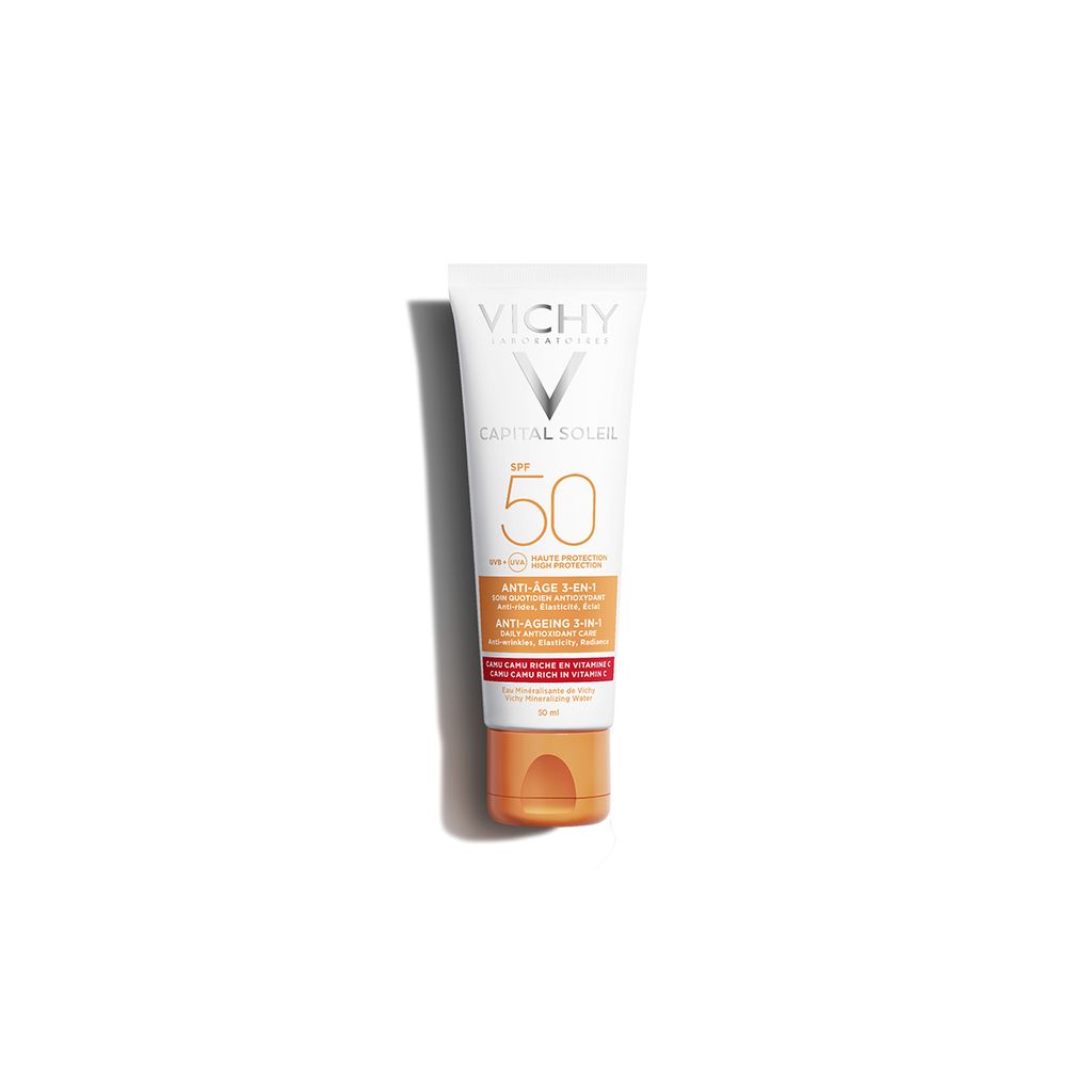 Kem Chống Nắng Ngăn Ngừa Các Dấu Hiệu Lão Hóa Vichy Capital Soleil Anti-Ageing 3in1 SPF50+ 50ml