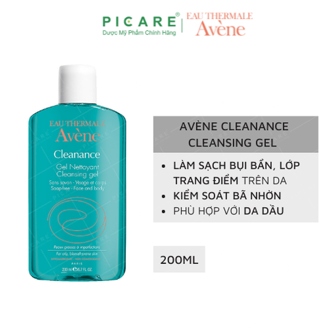 Gel Rửa Mặt Giảm Bóng Nhờn Avène Cleanance Cleansing Gel 200ml