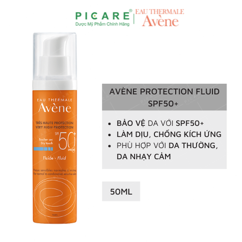 Kem Chống Nắng Cho Da Thường, Hỗn Hợp Avène Very Hight Protection Fluid SPF50+ Blue Light 50ML