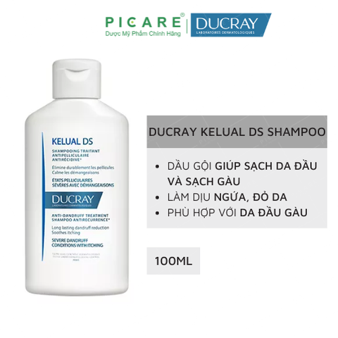 Dầu Gội Giảm Gàu Nặng, Hỗ Trợ Ngừa Tái Phát Ducray Kelual DS Shampoo 100ml