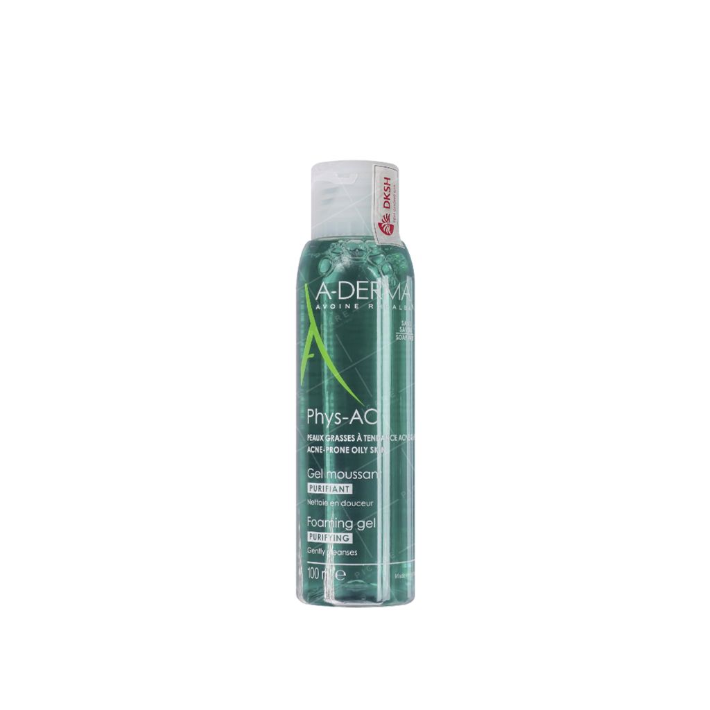 Sữa Rửa Mặt Cho Da Dầu Mụn, Nhạy Cảm A-Derma Phys-AC Purifying Foaming Gel 100ml