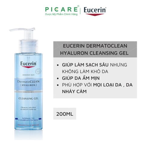 Sữa Rửa Mặt Dành Cho Da Nhạy Cảm Eucerin DermatoCLEAN Cleansing Gel 200ml - 63993