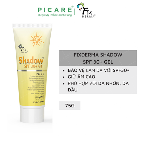 Gel Chống Nắng Fixderma Shadow SPF30+ Gel 75g