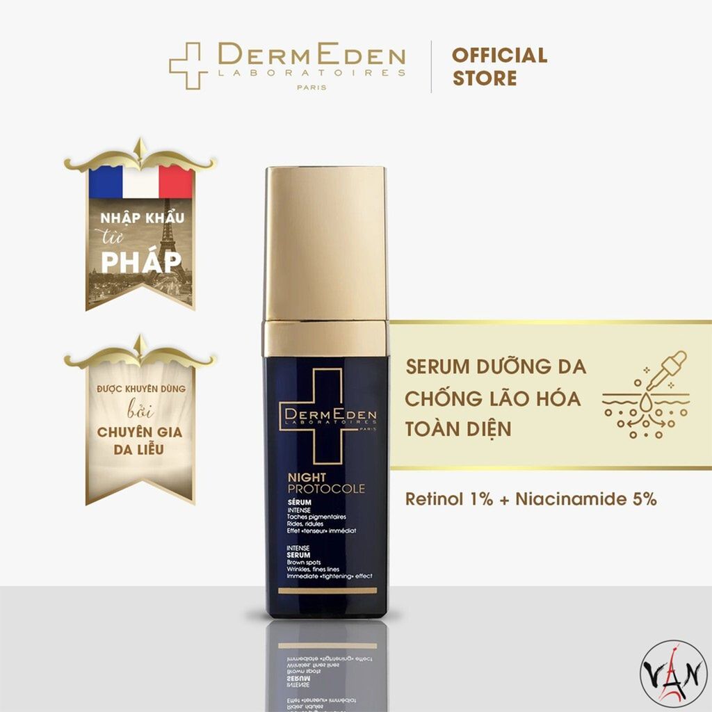 Tinh Chất Chống Lão Hóa Và Sáng Da Ban Đêm DermEden Night Protocole Intense Serum 30ml