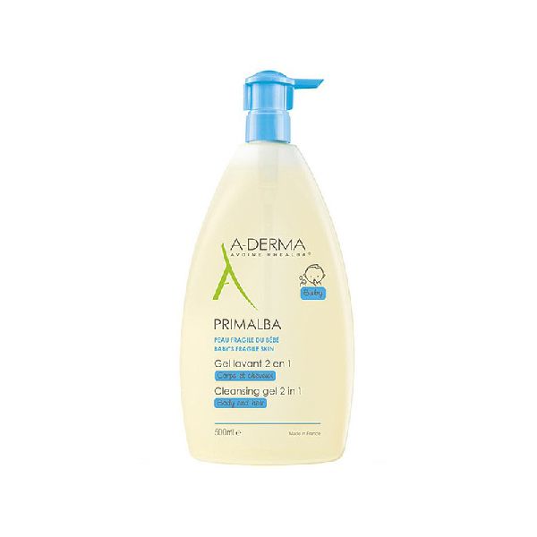 Sữa Tắm Gội Dịu Nhẹ Dành Cho Em Bé A-Derma Primalba Cleansing Gel 2 in 1 500ml