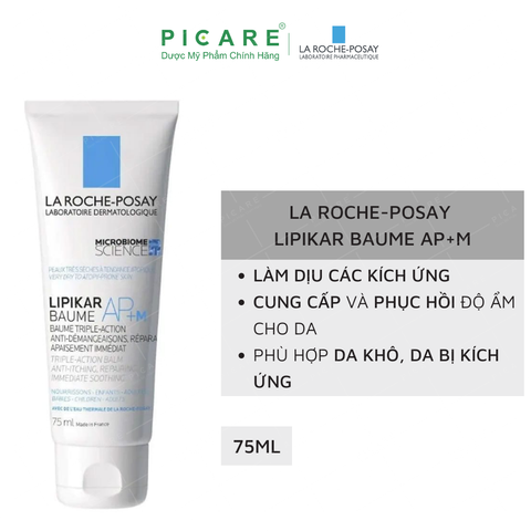 Kem Dưỡng Làm Dịu Dành Cho Da Khô, Bị Ngứa Mẩn Đỏ La Roche-Posay  Lipikar Baume AP+ M 75ml