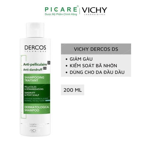 Dầu Gội Giảm Gàu Dành Cho Da Đầu Dầu Vichy Dercos Anti-Dandruff DS 200ml