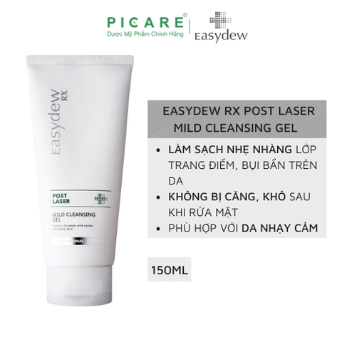 Sữa rửa mặt dạng gel dịu nhẹ dành cho da nhạy cảm, sau laser Easydew RX Post Laser Mild Cleansing Gel 150ML