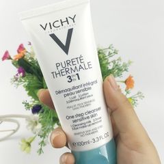 Sữa Rửa Mặt Tẩy Trang 3 Tác Dụng Dành Cho Da Thường, Da Hổn Hợp Và Da Nhạy Cảm Vichy Purete Thermal 3 in 1 One Step Cleanser Sensitive Skin And Eyes 100ml