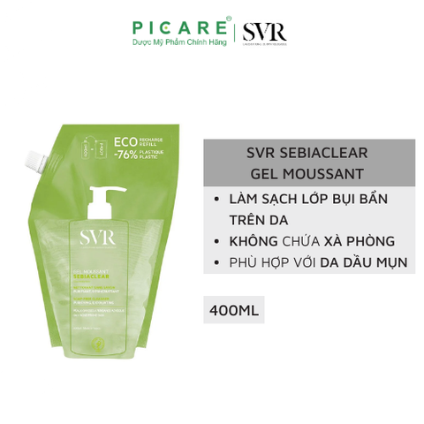 Gel Rửa Mặt Dành SVR Cho Da Dầu Sebiaclear Gel Moussant 400ml ( Túi Refill )