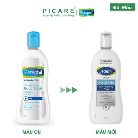 Sữa Tắm Làm Sạch Da Dịu Nhẹ Cho Da Khô, Da Cơ Địa Cetaphil Pro AD Derma Wash 295ml