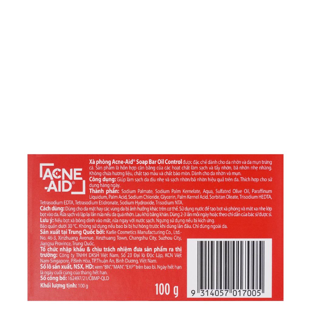 Xà Phòng Giảm Mụn Trứng Cá Acne-Aid Soap Bar 100g