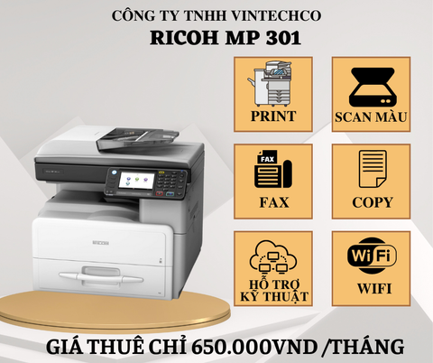 CHO THUÊ MÁY PHOTOCOPY RICOH MP 301