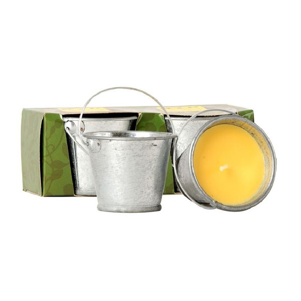 Bộ 2 nến thơm xô thiếc nhỏ Quang Minh Candle FtraMart RID1458 (Bạc, hương sả chanh)