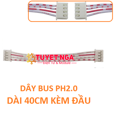 PH2.0 Dây Bus 4 Pin Dài 40cm