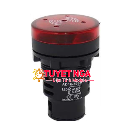 AD16-30SM Đèn Báo Có Còi Đỏ 30mm 12V