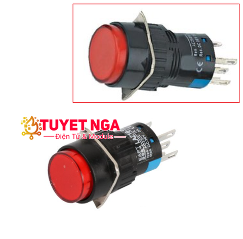 LA16-11D Nút Nhấn Giữ Đỏ 16mm 24V