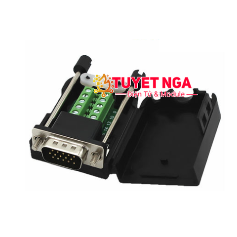 Cổng VGA 3+6 Đực Nối Dây Domino Vỏ Nhựa