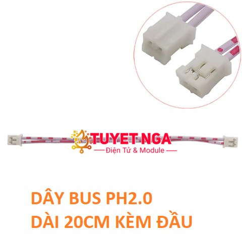 PH2.0 Dây Bus 2 Pin Dài 20cm