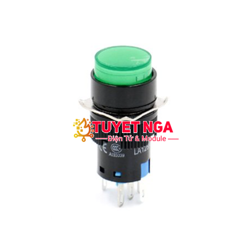 LA16-11D Nút Nhấn Nhả Xanh 16mm 24V