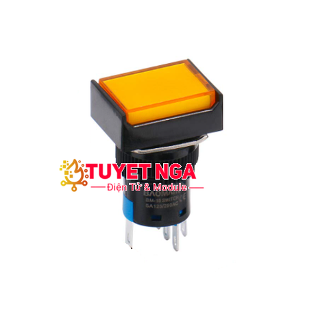 LA16-DM Nút Nhấn Nhả Vàng 16mm 24V