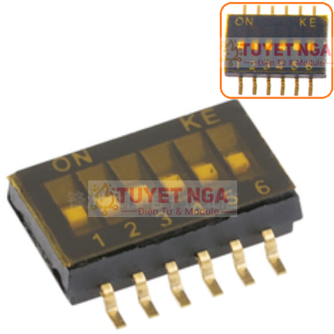 KE-6P Công Tắc Gạt 6 Bit Switch SMD 1.27mm