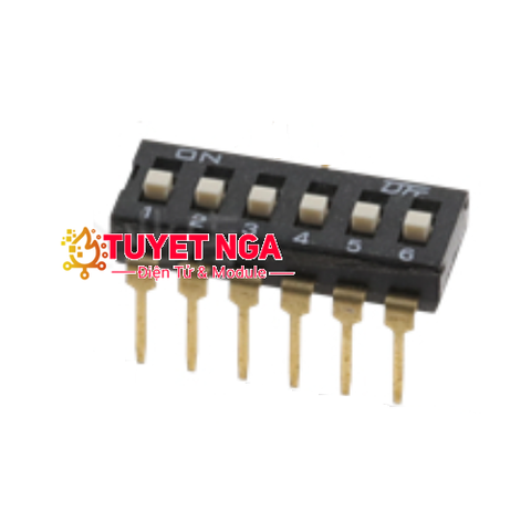 Công Tắc Gạt 6 Bit Dip Switch 2.54mm Màu Đen