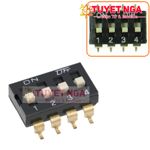 Công Tắc Gạt 4 Bit Switch SMD 2.54mm