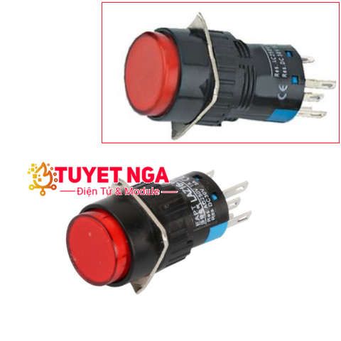 LA16-11D Nút Nhấn Nhả Đỏ 16mm 24V