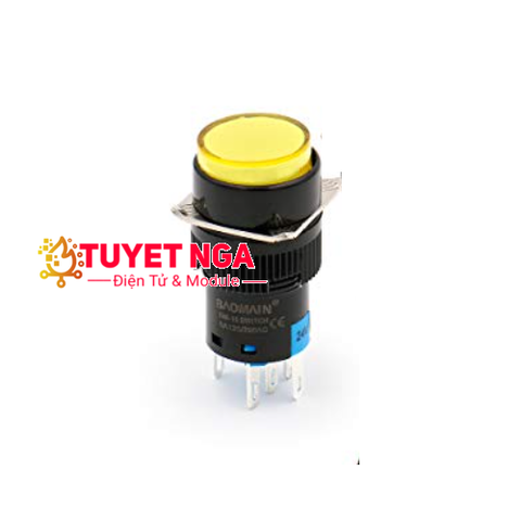 LA16-11D Nút Nhấn Nhả Vàng 16mm 220V