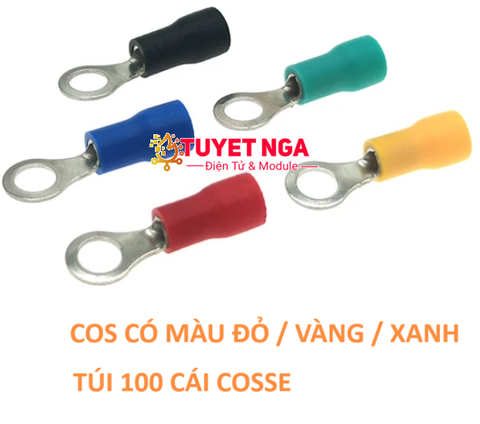 RV2-4 Đầu Cos Tròn 2-4 Phủ Nhựa (túi 100pcs)