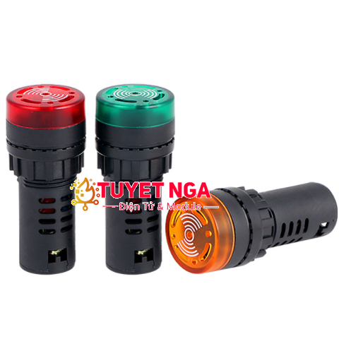 AD16-22SM Đèn Báo Có Còi Xanh 22mm 24V