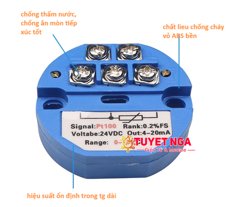 Chuyển Đổi Nhiệt Độ RTD PT100 Sang 4-20mA (0-250℃)